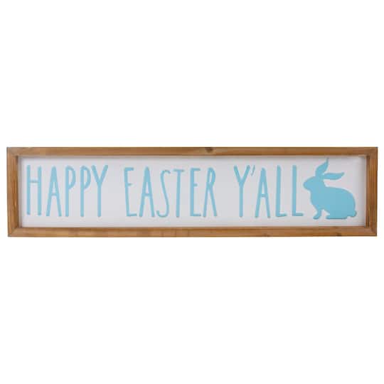 Happy Easter Y&#x27;all Spring Wooden Framed Wall Sign
